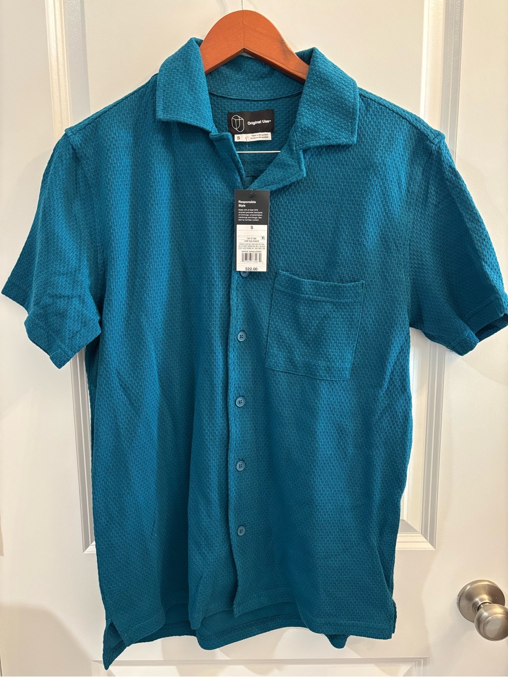 Men’s Teal Button Down Shirt - Original Use (Target brand) - Small - NWT